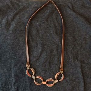 Unique faux leather necklace